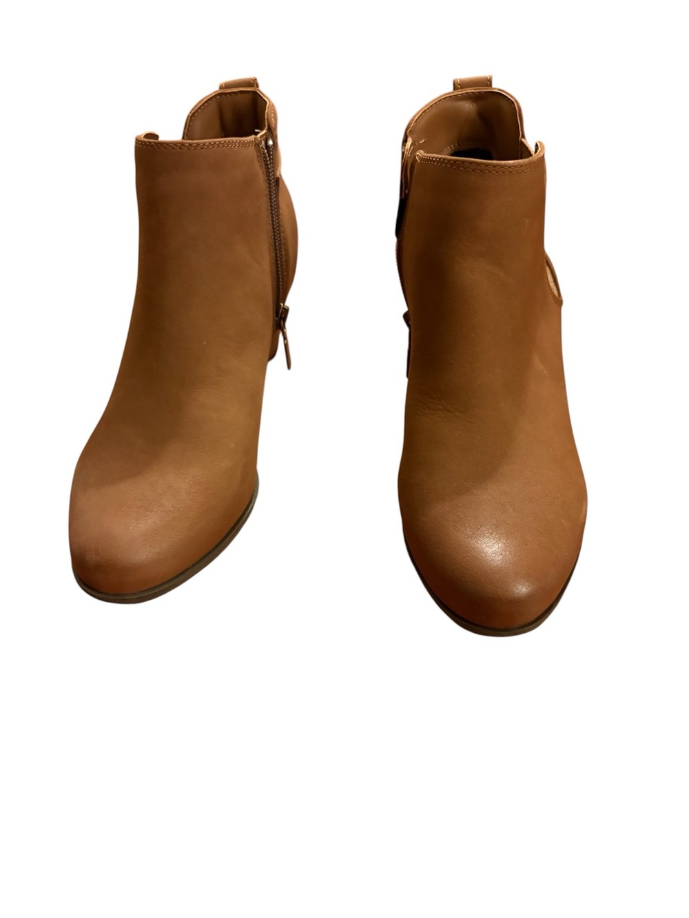 Blondo Cognac Side-Zip Ankle Booties